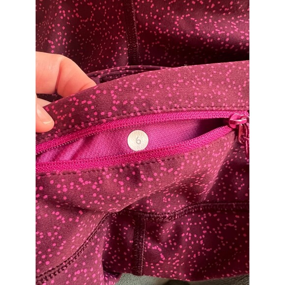 Lululemon 25in Leggings Reflective Maroon Red Pink Size 6 - Picture 7 of 11